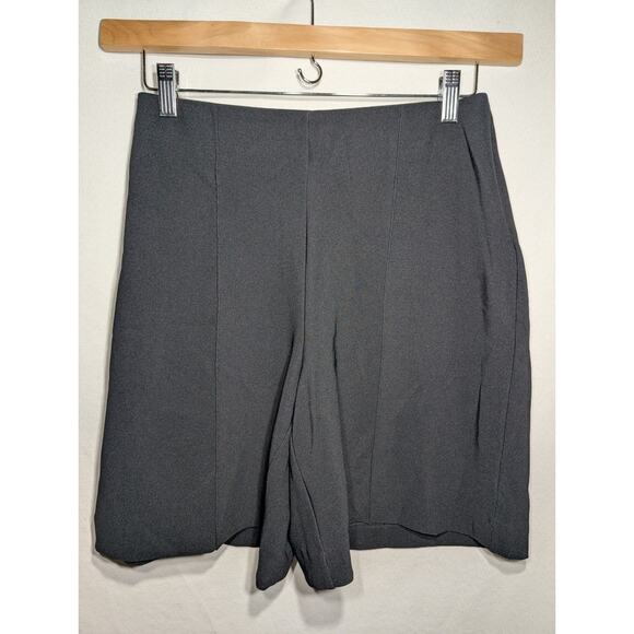 BOSTON PROPER Beyond Travel Wide Leg Shorts Small Bermuda 2AP81 Jet Black Travel - Picture 1 of 8